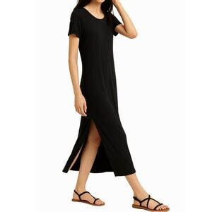 Aritzia WILFRED FREE Cerreti Short Sleeve Crepe Maxi Dress